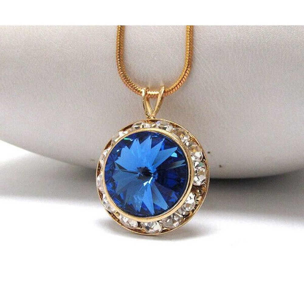 Crystal Deco Rondelle Pendant Necklace NWT